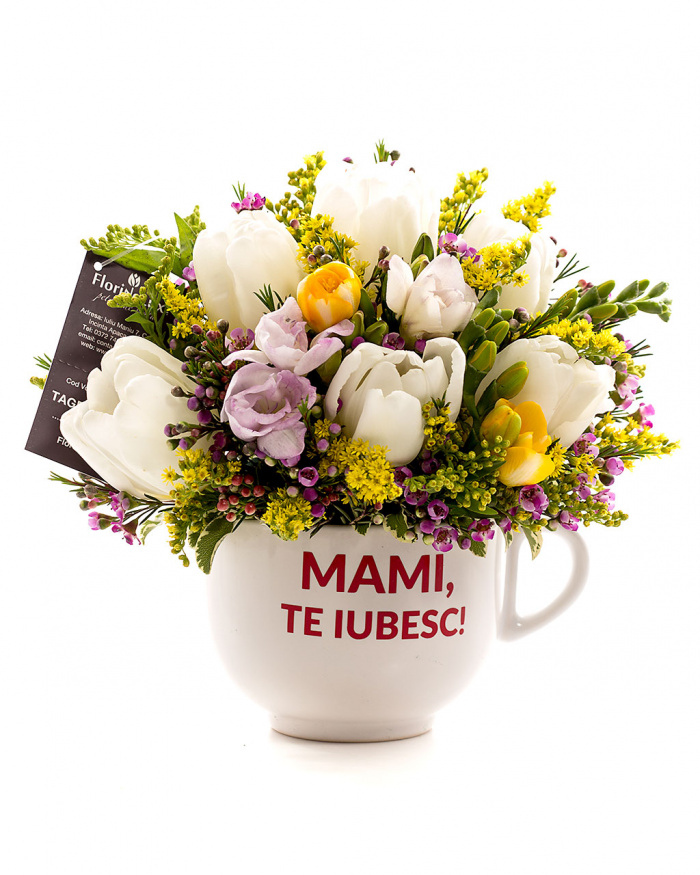 Cana cu flori pentru mama – imaginea 1