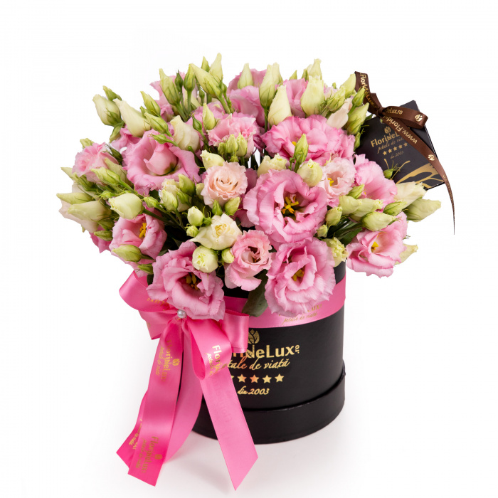 Cutie rafinata cu lisianthus – imaginea 1