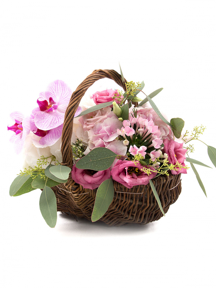 Cos elegant orhidee si lisianthus