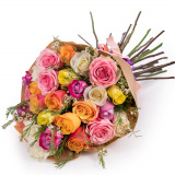 Trandafiri multicolori buchet elegant – Premium