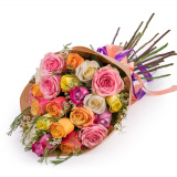Trandafiri multicolori buchet elegant – Floridelux