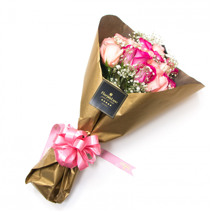 Buchet trandafiri suavi nuante de roz