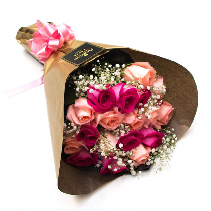 Buchet trandafiri suavi nuante de roz