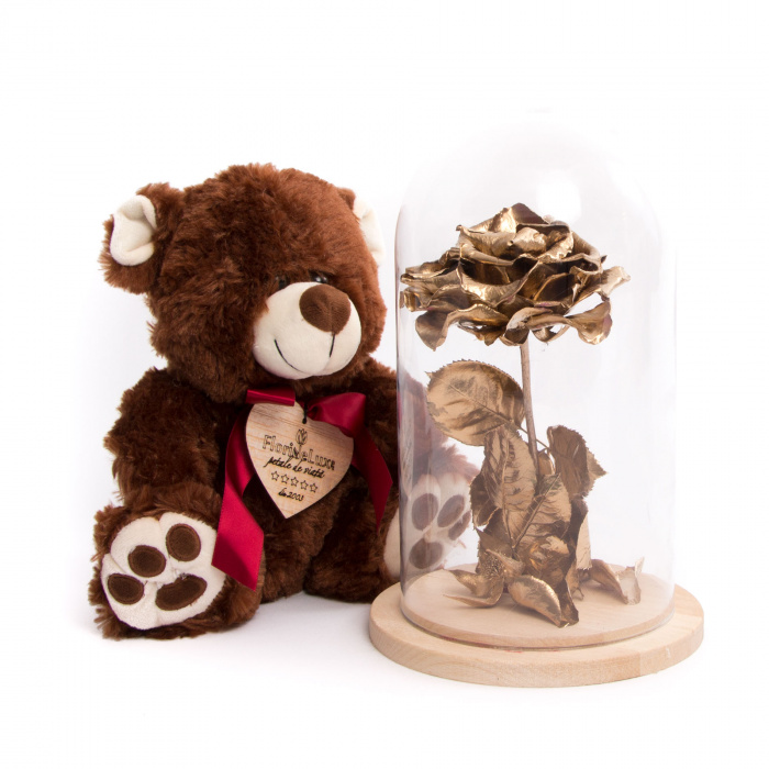 Trandafir criogenat Amour L'Or si ursulet – imaginea 1