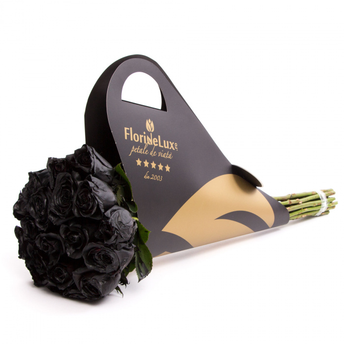 Buchet de lux 23 trandafiri negri