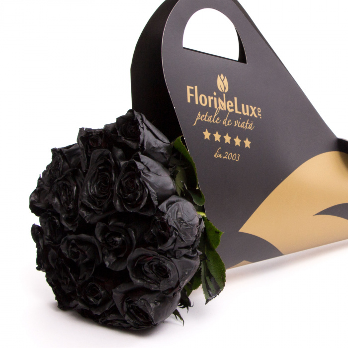 Buchet de lux 23 trandafiri negri