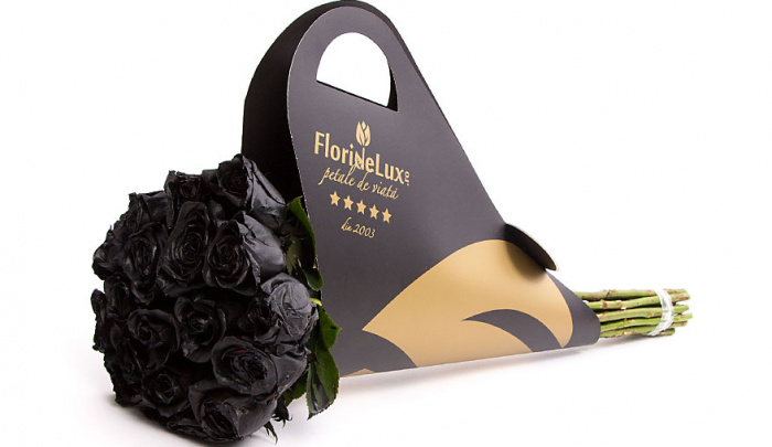 Buchet de lux 23 trandafiri negri