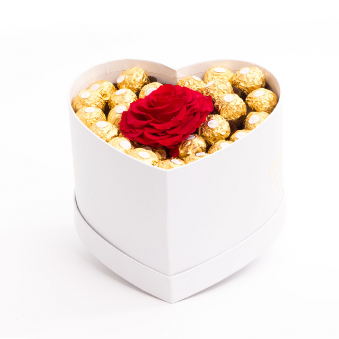 Inima Ferrero Rocher, trandafir criogenat, bautura fina