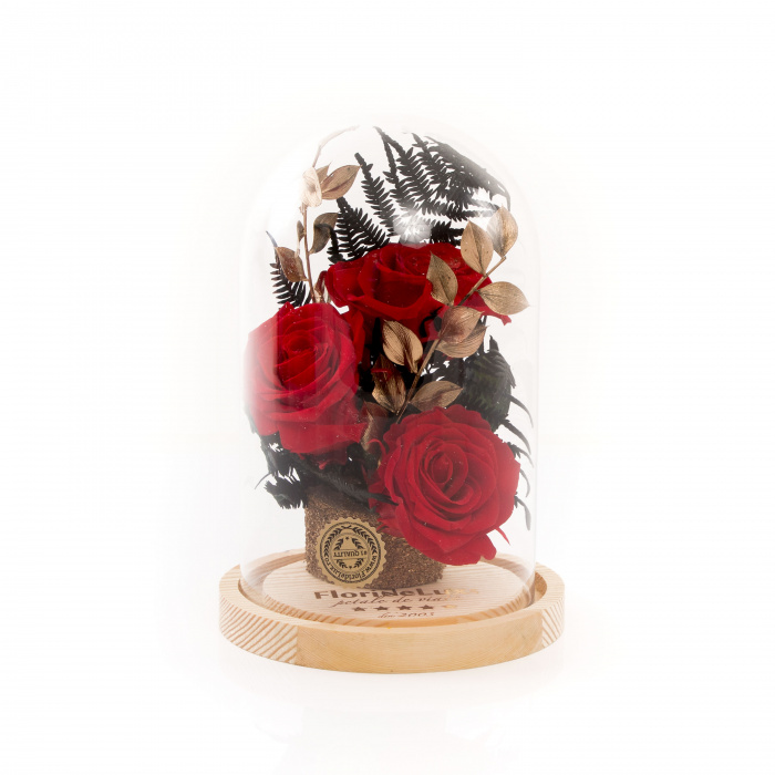 Trandafiri criogenati Golden Flame – imaginea 1