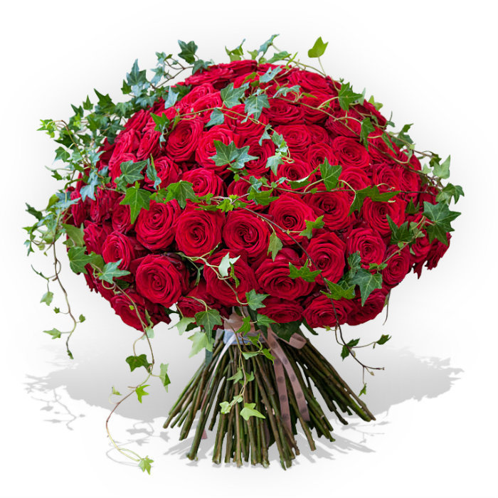 Buchet 77 trandafiri rosii