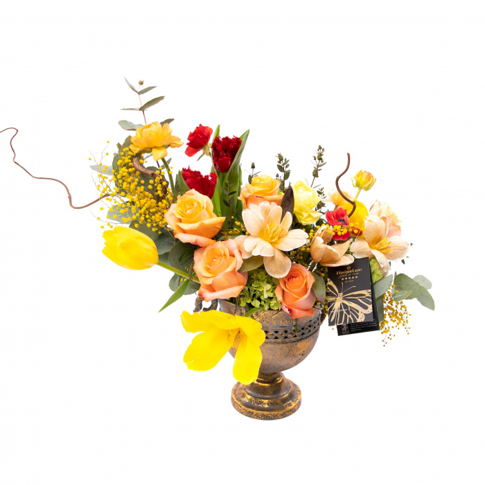 Pocal garden style cu flori portocalii – imaginea 2