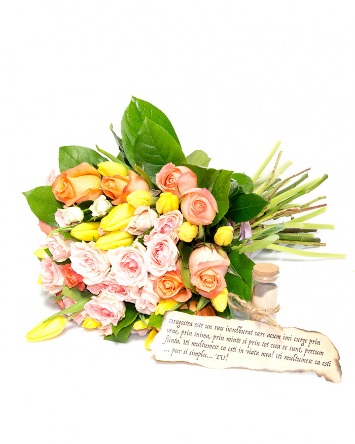 Buchet nuante vintage cu mesaje – imaginea 1