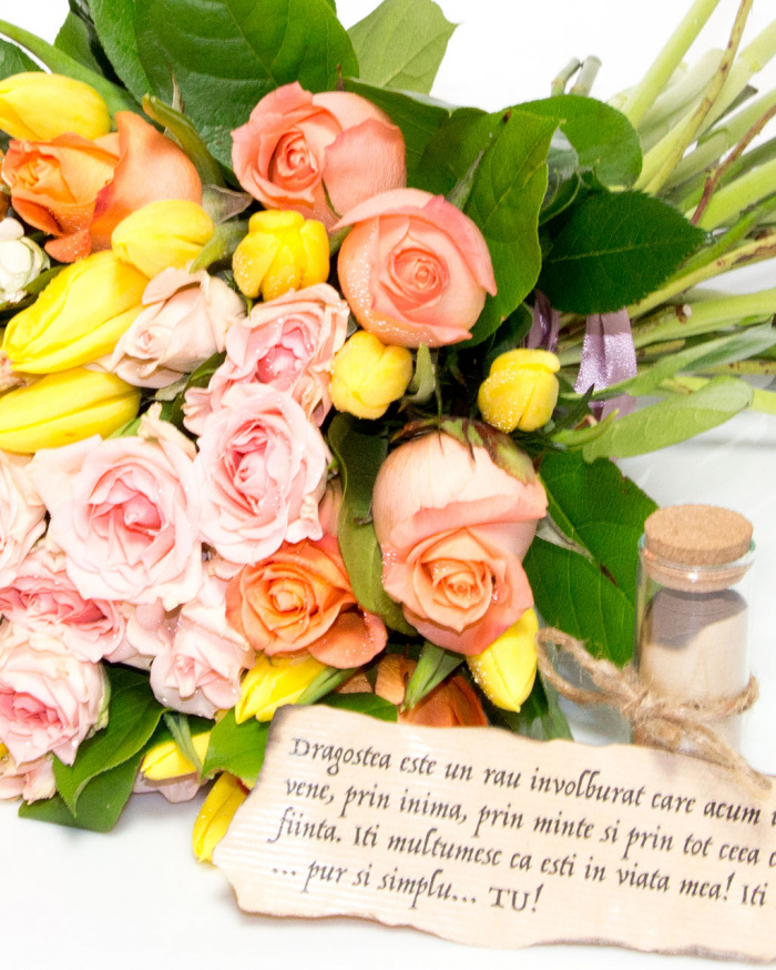 Buchet nuante vintage cu mesaje – imaginea 4