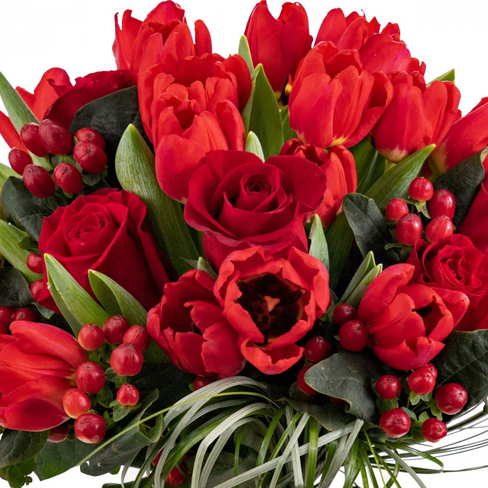 Buchet flori rosu