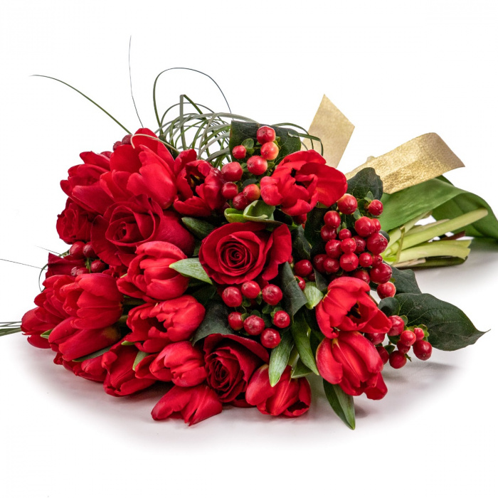 Buchet flori rosu