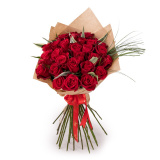 Buchet trandafiri in ambalaj romantic – Premium