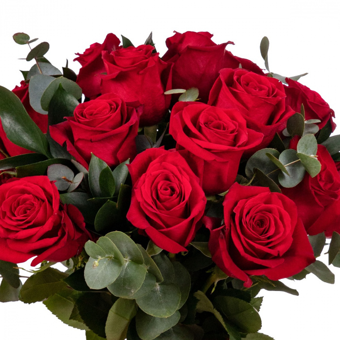 Buchet trandafiri cadou cu ursulet alb – imaginea 2