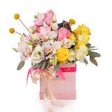Cutie eleganta cu trandafiri galbeni – Premium