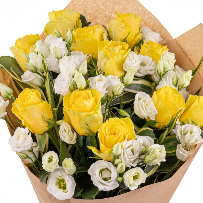 Buchet inedit trandafiri si lisianthus – imaginea 2