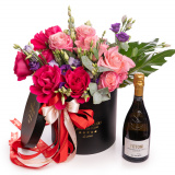 Aranjament trandafiri si Prosecco premium – Premium