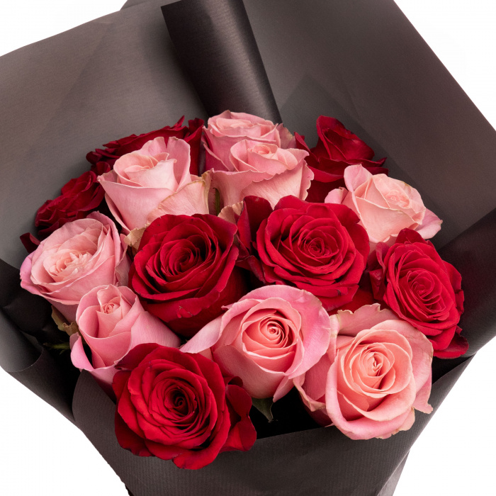 Buchet trandafiri rosii si roz „Instant Love” – imaginea 2