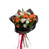 Buchet trandafiri portocalii si albi "My special one" – Standard
