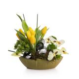Aranjament floral cu lalele si accesorii – Standard