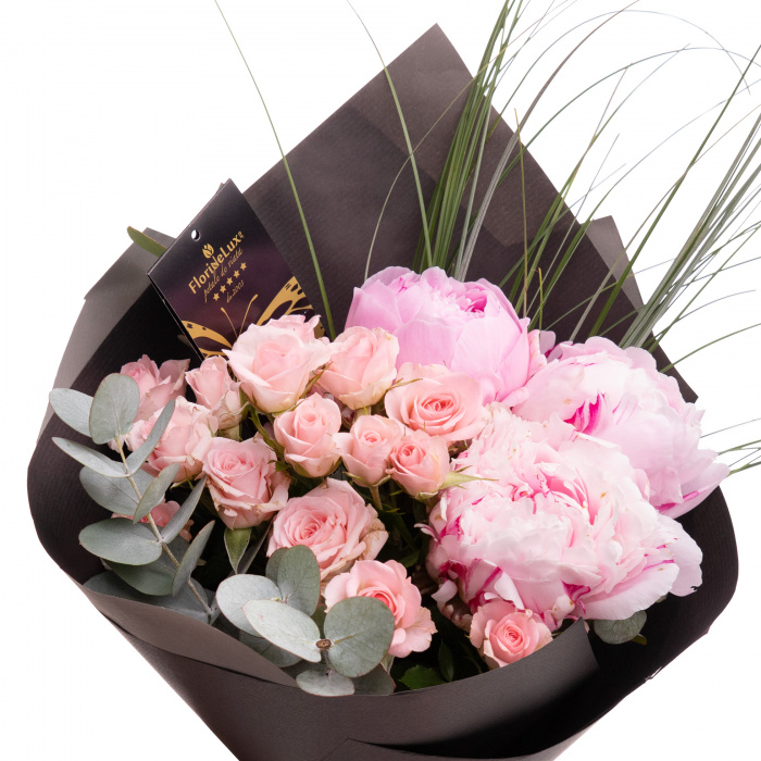 Buchet bujori roz Heart's Desire