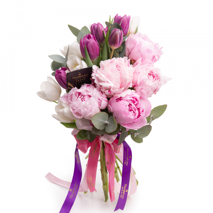 Buchet bujori si lalele – imaginea 1
