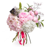 Buchet bujori si hortensii – Premium
