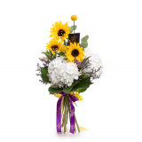 Buchet floarea-soarelui si hortensii – Standard