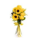 Buchet floarea-soarelui si trandafiri Radiant Love – Standard