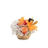 Cos trandafiri si crini portocalii – Floridelux