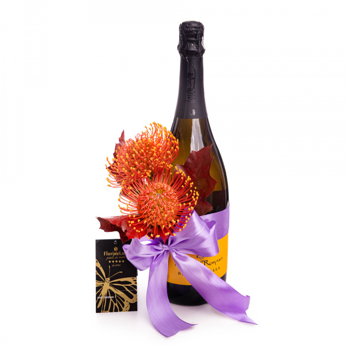 Prosecco Feudi di Romans cu decor floral de toamna – imaginea 1