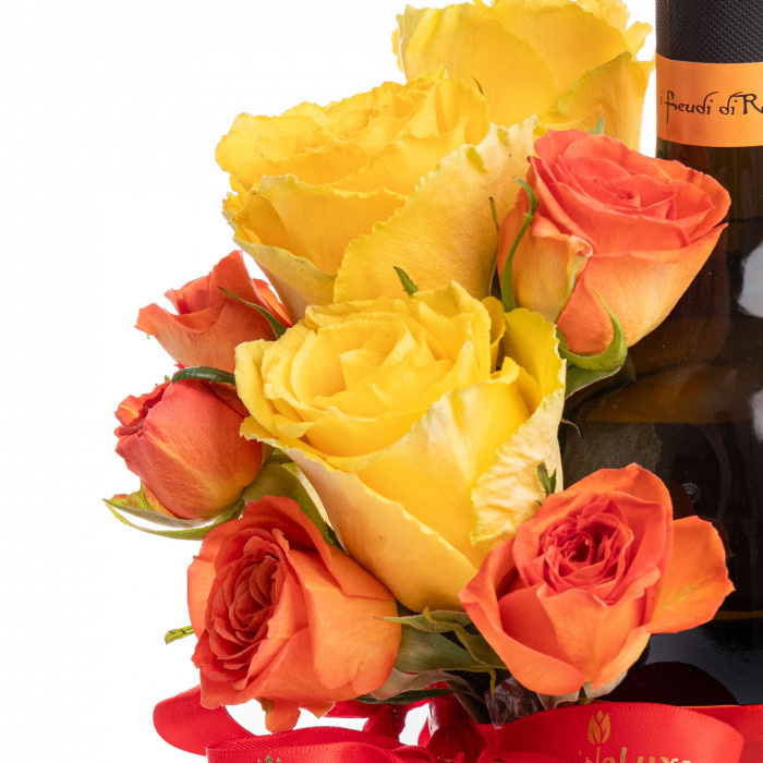 Vin spumant decorat cu trandafiri – imaginea 2