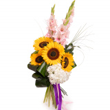 Buchet floarea-soarelui si gladiole – Floridelux