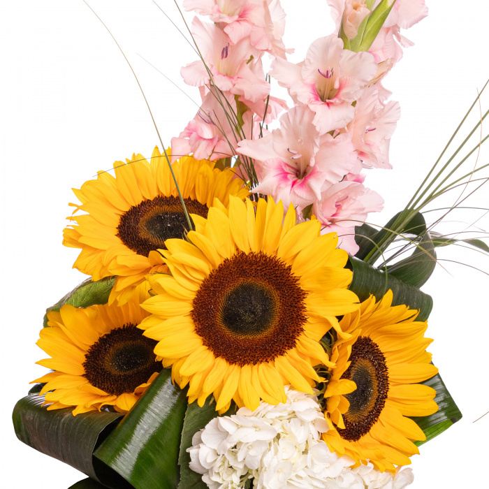 Buchet floarea-soarelui si gladiole – imaginea 2