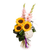 Buchet floarea-soarelui si gladiole – Standard
