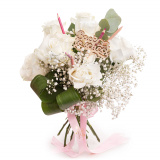 Buchet trandafiri albi si creioane colorate Back to School – Floridelux