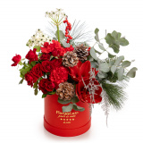 Cutie cadou de sarbatori cu flori si accesorii – Floridelux