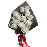 Buchet trandafiri de un alb perfect – Premium