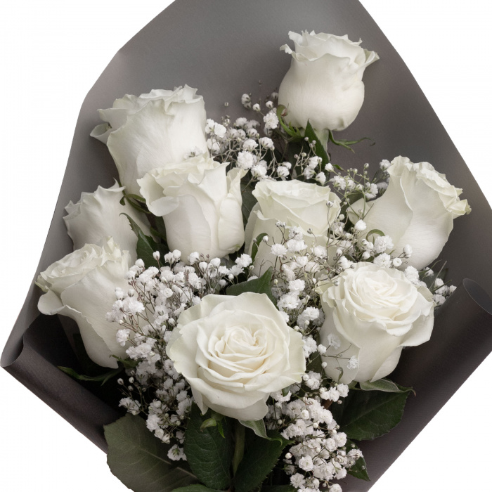 Buchet trandafiri de un alb perfect – imaginea 2