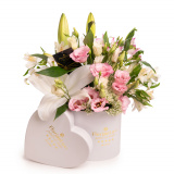 Aranjament floral cu crini si eustoma – Floridelux