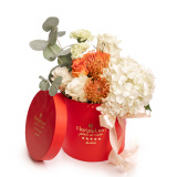 Aranjament floral cu hortensia si trandafiri – Standard