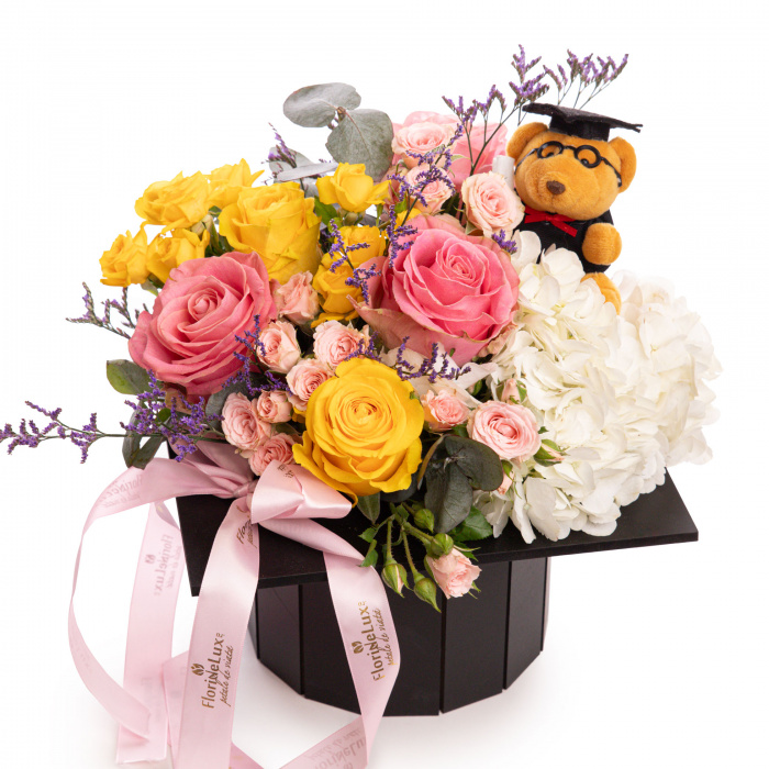 Aranjament floral in toca „Graduation Cheers” – imaginea 1