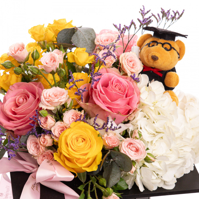 Aranjament floral in toca „Graduation Cheers” – imaginea 2