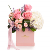 Cutie cu trandafiri si hortensie „Sweet Elegance” – Floridelux