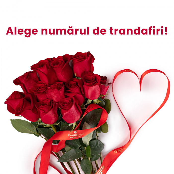 Bouquet de roses (Alege numarul de trandafiri rosii) – imaginea 1