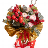 Buchet de Paste cu lalele si ranunculus – Premium