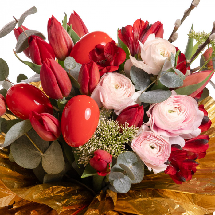 Buchet de Paste cu lalele si ranunculus – imaginea 2